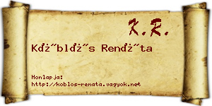 Köblös Renáta névjegykártya