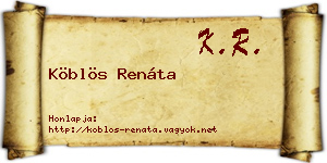 Köblös Renáta névjegykártya